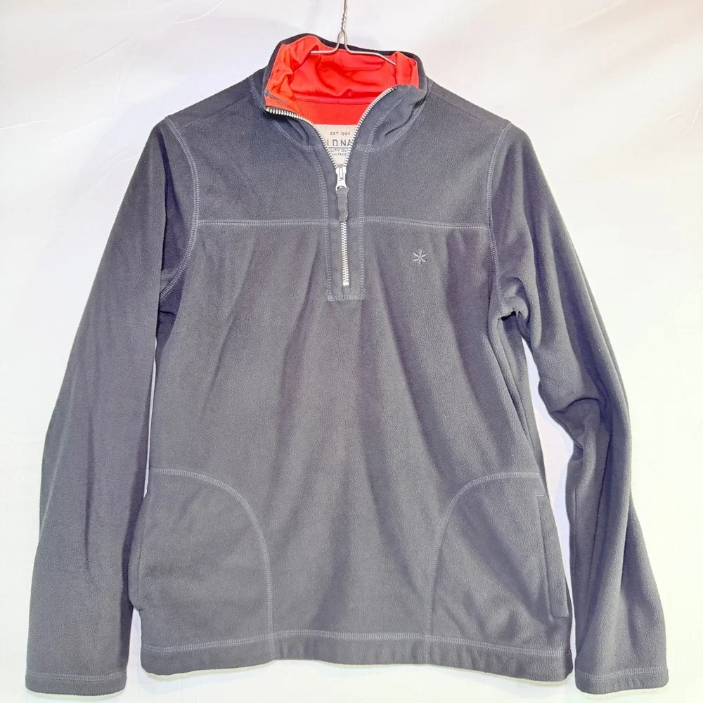 Old Navy Boys Small Gray Quarter Zip Fleece Pullover Mock Neck Sweater Jacket